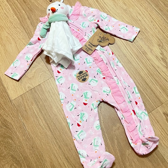 Baby Starters Pink Snowman Footie Size 9 Months NWT - Picture 1 of 8